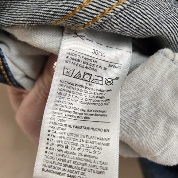 GAP Men's Deep Blue Slim Coupe Etroite Jeans 36×30 - Picture 3 of 4